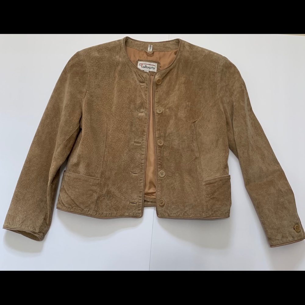 Talbots tan genuine suede jacket. Size 6P